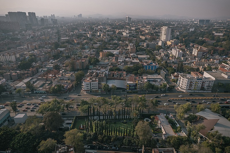 The U.S. National Cemetery (at bottom), where 750 soldiers are laid to rest, sits on a one-acre patch of Mexico City. “A lot of people ask, ‘Why are the invaders buried here?’” said Miguel Gonzalez, the cemetery’s administrator.
(For The Washington Post/Luis Antonio Rojas)