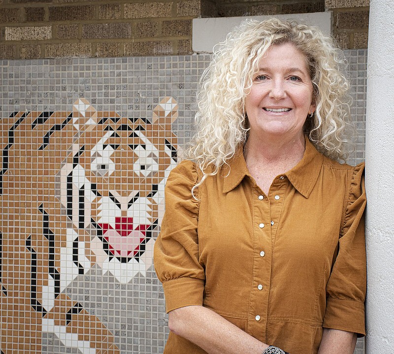 Karen Ryall has volunteered at Little Rock Central High School since 2014. In 2016, she started leading tours of the school for prospective students and in 2020 she won the Jane Mendel Award, the highest award given by Volunteers in Public Schools.
(Arkansas Democrat-Gazette/Cary Jenkins)