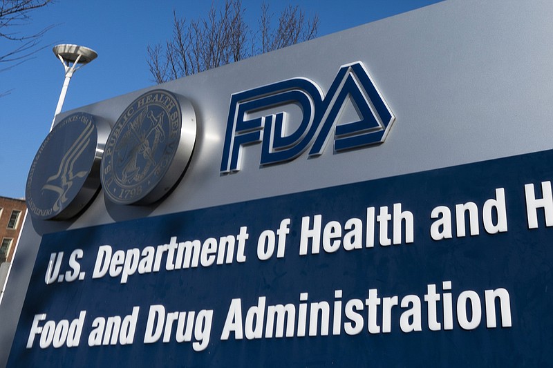 FILE - A sign for the Food and Drug Administration is displayed outside their offices in Silver Spring, Md., on Dec. 10, 2020. (AP Photo/Manuel Balce Ceneta, File)