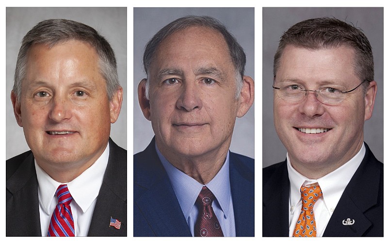 From left, U.S. Rep. Bruce Westerman, U.S. Sen. John Boozman and U.S. Rep. Rick Crawford, all R-Ark., are shown in these undated file photos.