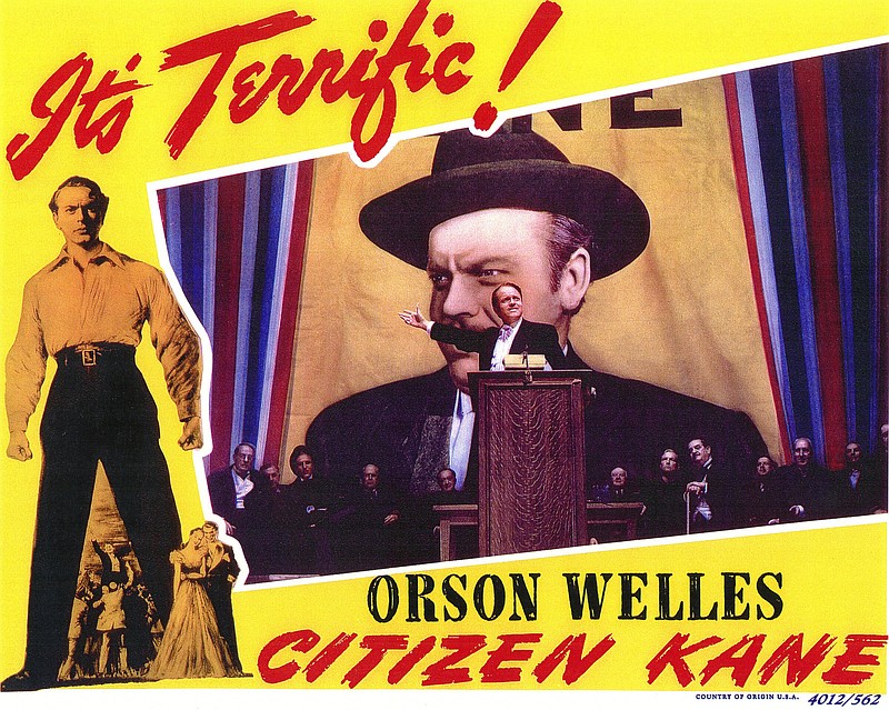 A full-color lobby card for Orson Welles’ famously black-and-white “Citizen Kane,” a nasty hit piece that’s deservedly considered one of the greatest movies of all time.