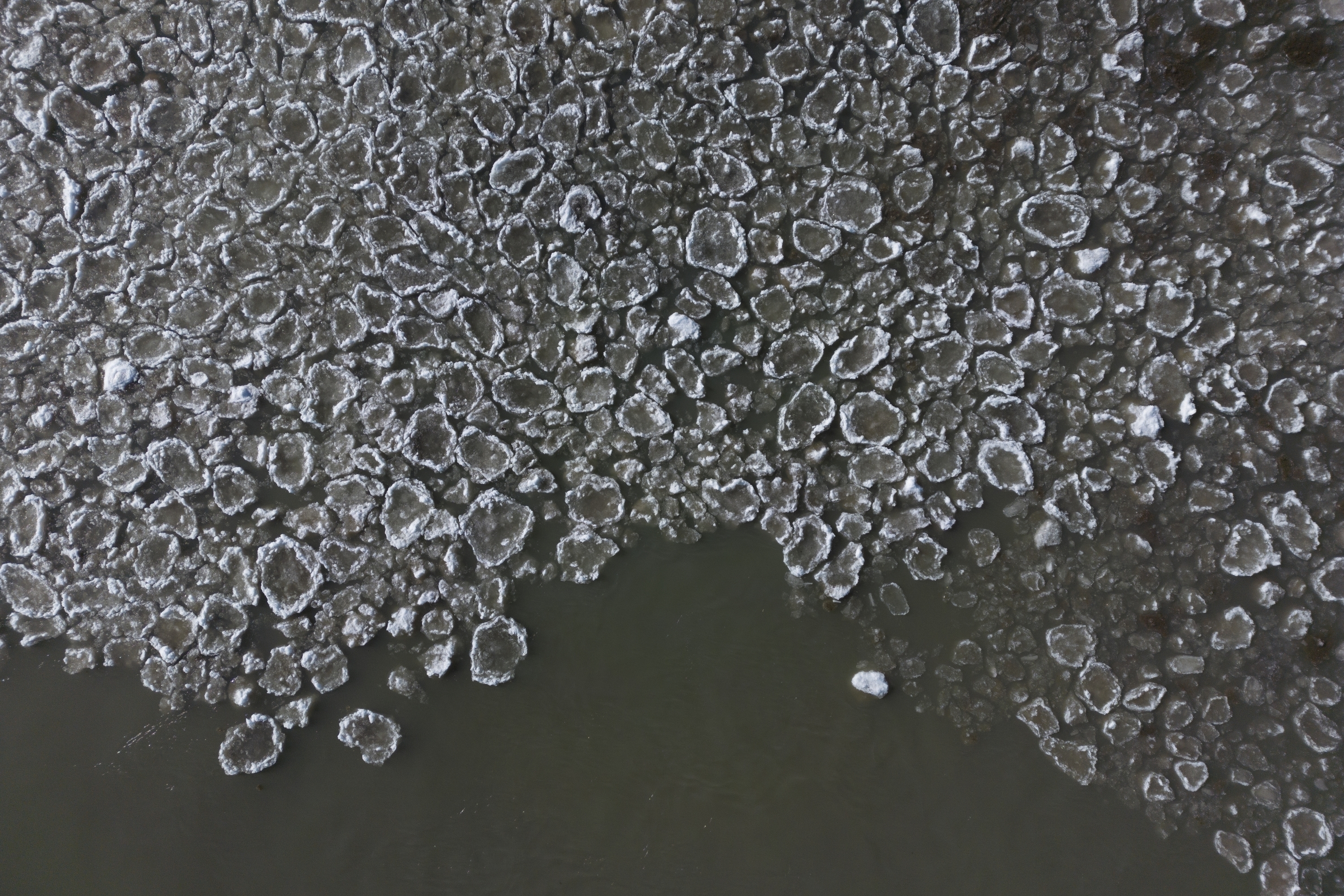 Pancake ice forms on Lake Michigan near Fullerton Beach, Friday, Feb. 3, 2023, in Chicago. Temperatures hovered in the single digits for most of the day. (AP Photo/Erin Hooley)
