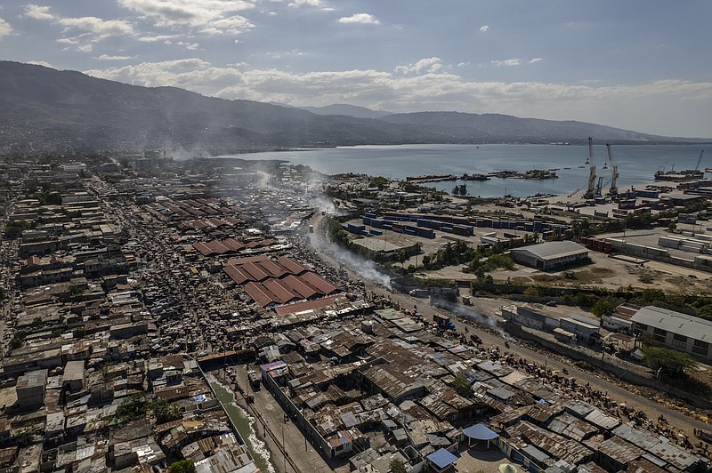 Aerial view of La Saline district in Port-au-Prince, Haiti, Tuesday, Jan. 24, 2023.  In December, the U.N. estimated that gangs controlled 60% of Haiti’s capital, but nowadays most on the streets of Port-au-Prince say that number is closer to 100%. (AP Photo/Fernanda Pesce)