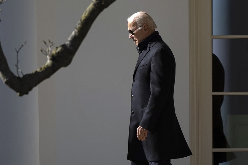 President Joe Biden walks from the Oval Office as he leaves the White House, Friday, Feb. 3, 2023, in Washington. (AP Photo/Manuel Balce Ceneta)