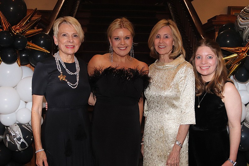 Event co-chairs Ellon Cockrill (left) and Candace Anderson (right) with JoBeth McElhanon and Shelia Vaught  at "Celebration of a Century: 100 Years of the Junior League of Little Rock." The centennial celebration was held Jan. 28, 2023, at the organization's historic downtown Little Rock building.
(Arkansas Democrat-Gazette/Helaine R. Williams)