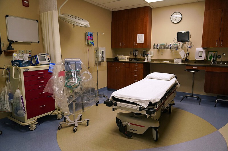 The emergency room suite of a rural hospital is ready for a patient in this Nov. 24, 2020 file photo. (AP/Jeff Roberson)