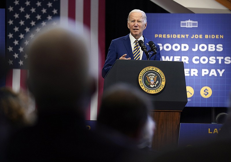 Taking aim at GOP budget plans Wednesday, President Joe Biden told union members at the IBEW Local Union 26 in Lanham, Md., that “I want to reward work, not just wealth.”
(AP/Evan Vucci)