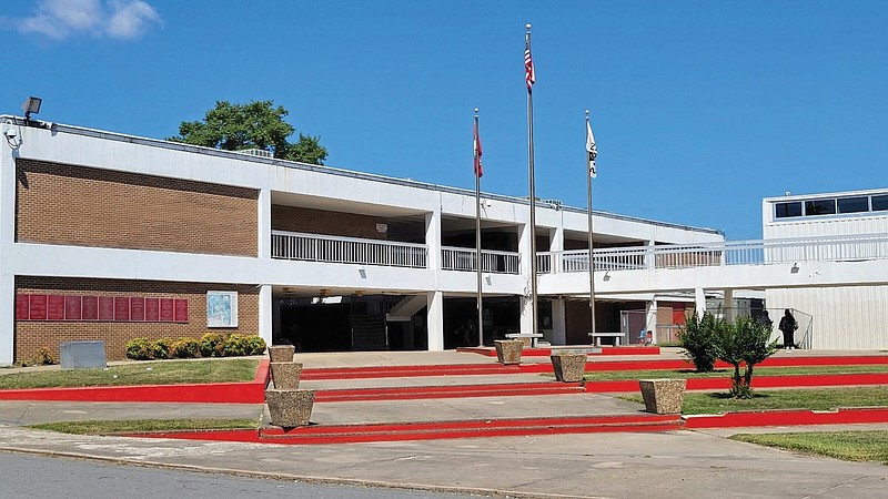 Pine Bluff High School is pictured in this Sept. 19, 2022 file photo. Pine Bluff School District Superintendent Jennifer Barbaree announced Wednesday, March 1, 2023 that the campus will serve all 10th- through 12th-graders in the district beginning in the 2023-24 school year. (Pine Bluff Commercial/I.C. Murrell)