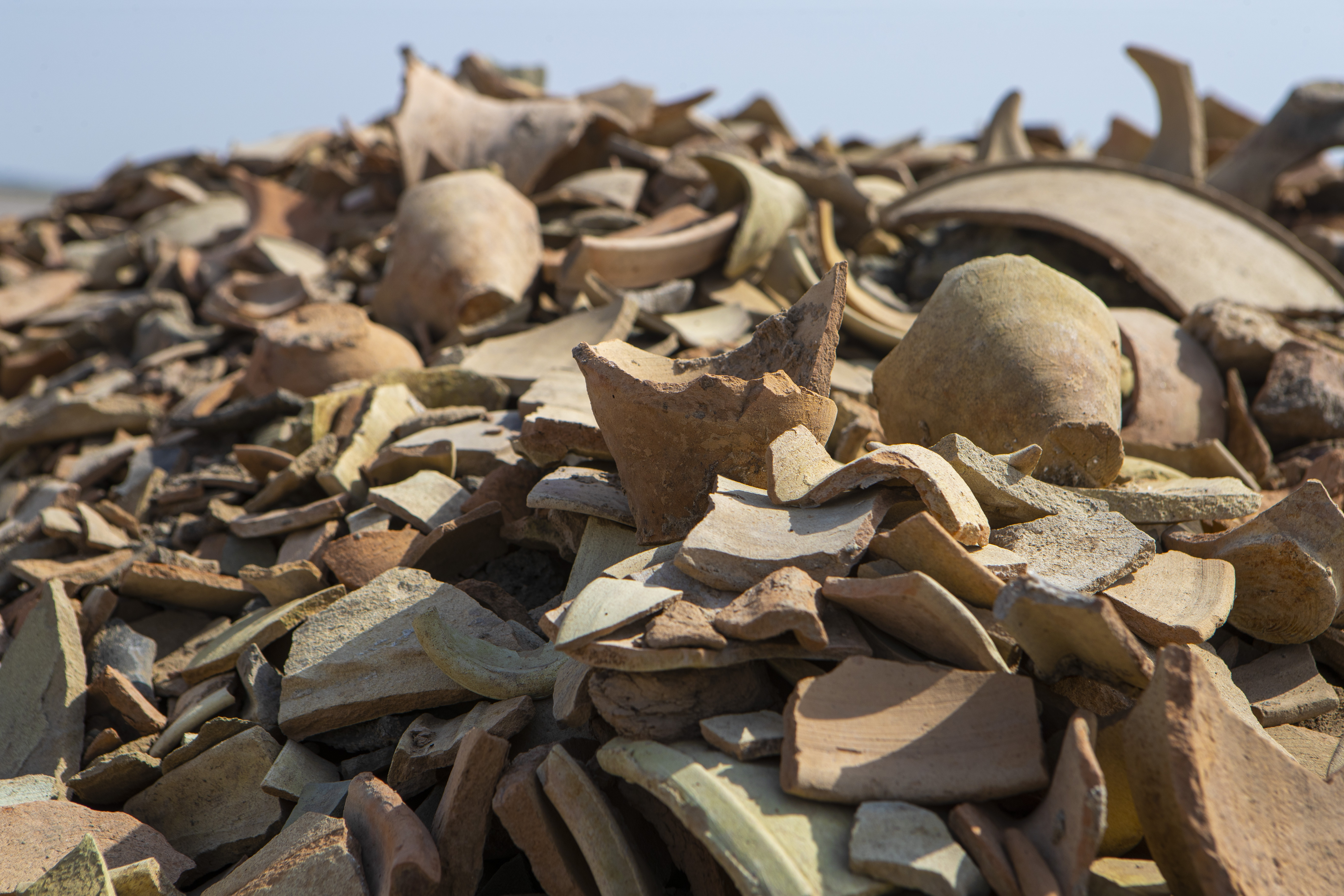 Shards of pottery are seen at the site of a 5,000-year-old ancient city-state of Lagash, near Nasiriyah, Iraq, Thursday, Feb. 23, 2023. (AP Photo/Nabil al-Jourani)