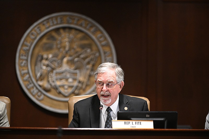 Rep. Lanny Fite, chair, calls the House Committee on City, County and Local Affairs meeting to order Wednesday, March 1, 2023 at the state Capitol in Little Rock..(Arkansas Democrat-Gazette/Staci Vandagriff)