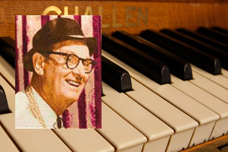 John Thomas "Poppa John" Gordy is shown with the keyboard of a vintage upright Challen piano in these undated file photos. (Left, Central Arkansas Library System Encyclopedia of Arkansas courtesy photo; right, AP/Alastair Grant)