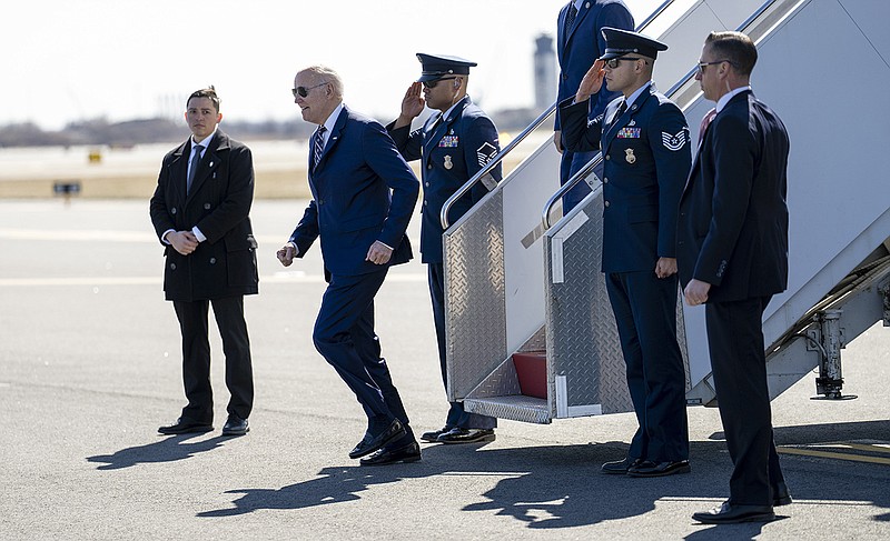 President Joe Biden arrives Thursday in Philadelphia to deliver remarks on his budget proposal. “My budget is about investing in America and all of America,” Biden said in a speech to union workers.
(The New York Times/Doug Mills)