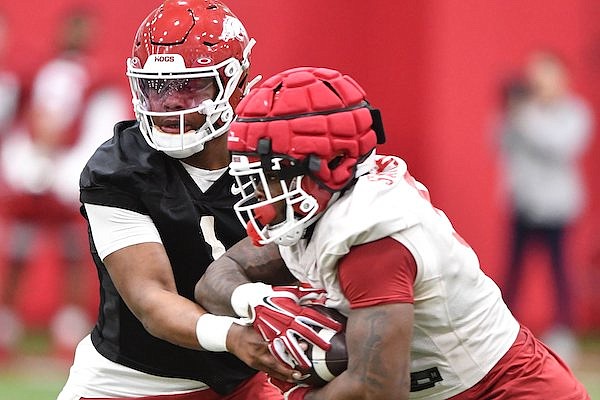 Hogs plan lots of hitting during today's work | Whole Hog Sports