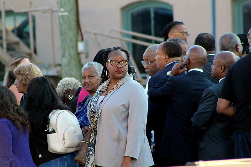 As Arkansas state Rep. Vivian Flowers prepares to walk the Edmund Pettus Bridge during the 58th commemoration of Bloody Sunday, she is taken aback by a foot soldier who wore the same clothes he marched in on Bloody Sunday on March 7, 1965. (Pine Bluff Commercial/Eplunus Colvin)