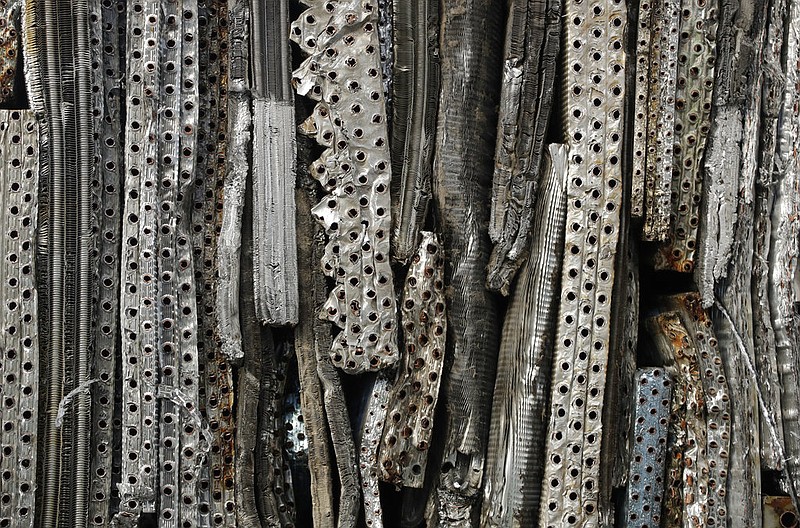 Scrapped aluminum and copper automobile radiators wait to be shipped away for recycling at Midwest Scrap Management in Kansas City, Mo., in this Dec. 1, 2017 file photo. (AP/Charlie Riedel)
