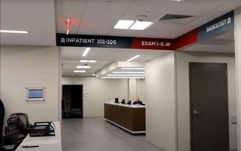 Part of the first floor of Unity Health-Jacksonville is shown in this undated screenshot taken from the YouTube page of Searcy-based Unity Health. The first floor of the new $36 million, 150,000-square-foot hospital has opened to the public as of Thursday, March 16, 2023. (Courtesy Unity Health, YouTube)
