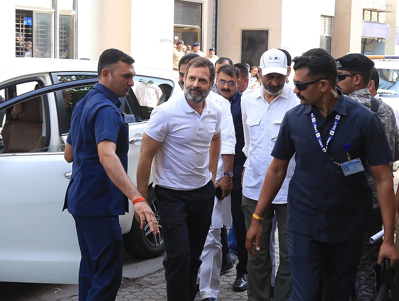 India’s opposition Congress party leader Rahul Gandhi arrives at a court Thursday in Surat, India.
(AP)