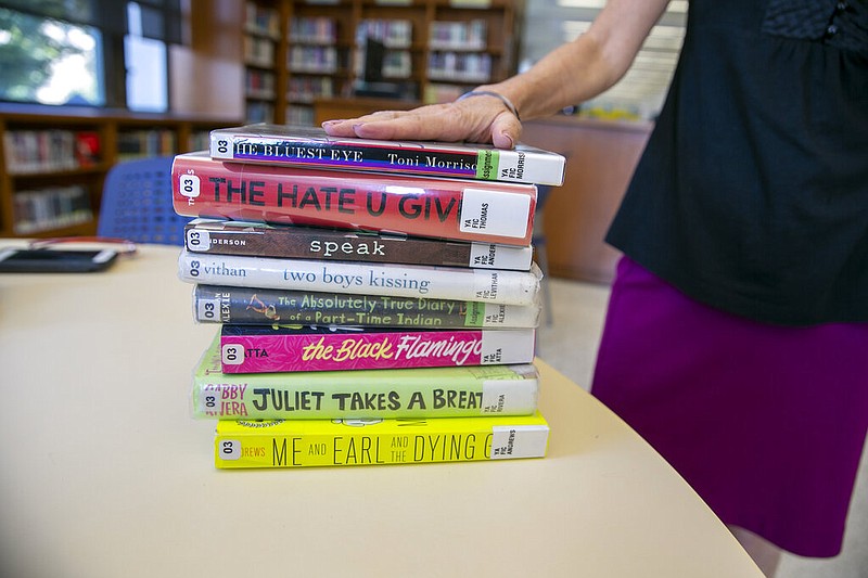 Banned books are visible at the Central Library, a branch of the Brooklyn Public Library system, in New York City in this July 7, 2022 file photo. The books are banned in several public schools and libraries in the United States, but young people can read digital versions from anywhere through the Brooklyn Public Library system. The library, responding to restrictions on books at libraries across the country, offers free membership to anyone in the U.S. aged 13 to 21 who wants to check out and read books digitally. (AP/Ted Shaffrey)