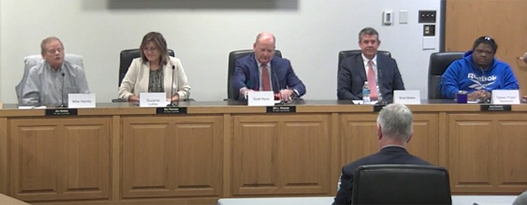 Five people vying for three open seats on the Jefferson City School District Board of Education participated Wednesday, March 22, 2023, in the News Tribune's candidate forum at City Hall: incumbents Scott Hovis and Brad Bates, and newcomer candidates Mike Harvey, Suzanne Luther and Tapiwa "Felix" Madondo. The forum, moderated by News Tribune Managing Editor Gary Castor, was streamed live via YouTube.