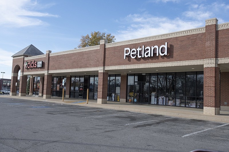 Petland, 637 E. Joyce Blvd. in Fayetteville, is shown in this Nov. 23, 2022 file photo. After the Fayetteville City Council voted to ban the retail sale of cats and dogs in July 2022, Petland filed suit against the city. (NWA Democrat-Gazette/J.T. Wampler)