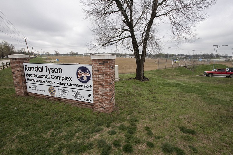 The fields at Randal Tyson Recreational Complex in Springdale are shown Saturday, March 25, 2023. The Springdale City Council voted unanimously to call a special election for residents to decide on about $360 million in 
bonds to allow the city to undertake a new round of capital improvements, including upgrades for parks. New turf has been proposed for the Randal Tyson Recreational Complex. (NWA Democrat-Gazette/J.T. Wampler)