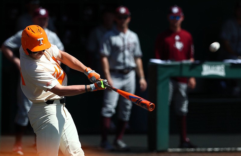 Tennessee Athletics photo / Tennessee third baseman Zane Denton batted ninth in the lineup Sunday and went 3-for-3 with five RBIs as the No. 12 Volunteers completed a three-game sweep of No. 21 Texas A&M.