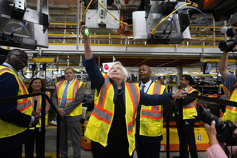 Treasury Secretary Janet Yellen tours the Ford Rouge Electric Vehicle Center in September at Dearborn, Mich.
(AP)