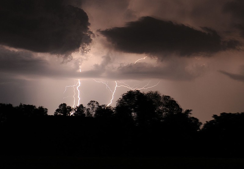 Lightning storm in Fayetteville July 19, 2012. (NWA DEMOCRAT-GAZETTE/ANDY SHUPE)