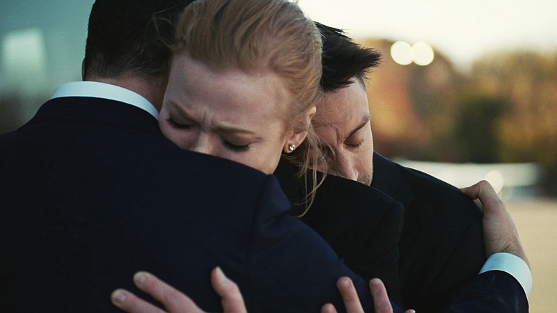 Daddy dearest: The Roy kids, Kendall (Jeremy Strong), Shiv (Sarah Snook) and Roman (Kieran Culkin) grieve for their abusive father in “Connor’s Wedding,” the third episode in the final season of HBO’s “Succession.”