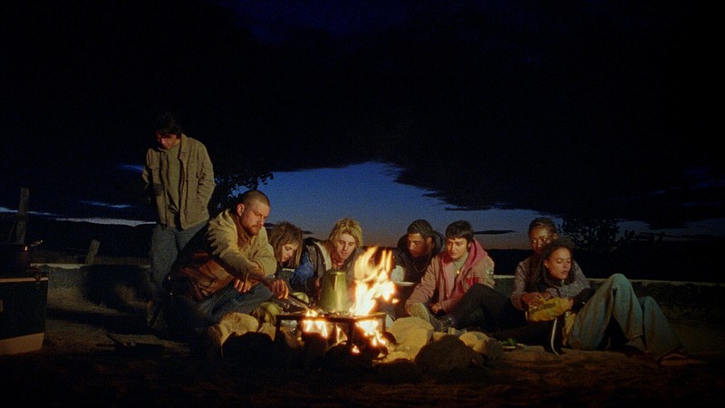 Would-be saboteurs (from left), Michael (Forrest Goodluck), Dwayne (Jake Weary), Rowan (Kristine Froseth), Logan (Lukas Gage), Shawn (Marcus Scribner), Xochitl (Ariela Barer), Alisha (Jayme Lawson) and Theo (Sasha Lane) plan to attack a Texas oil field in “How to Blow Up a Pipeline.”