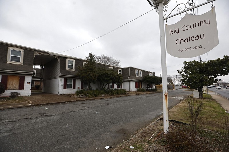 The Big Country Chateau Apartments in Little Rock are shown in this Feb. 10, 2023 file photo. (Arkansas Democrat-Gazette/Thomas Metthe)