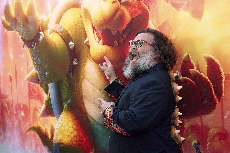 Jack Black arrives at the premiere of "The Super Mario Bros. Movie," Saturday, April 1, 2023, at Regal LA Live in Los Angeles. (Photo by Allison Dinner/Invision/AP)