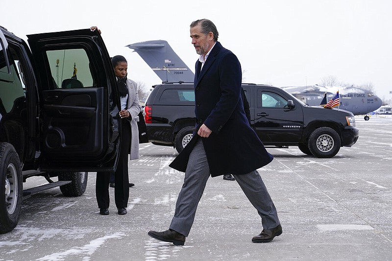 Hunter Biden, son of President Joe Biden, walks to a motorcade vehicle after stepping off Air Force One with President Biden at Hancock Field Air National Guard Base in Syracuse, N.Y., in this Feb. 4, 2023 file photo. (AP/Patrick Semansky)