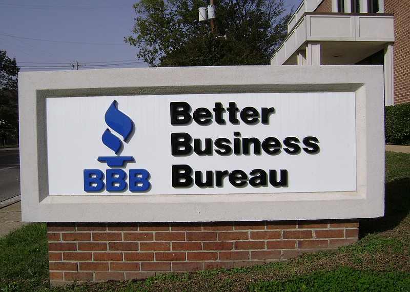 Staff file photo / The sign in front of the Better Business Bureau building on North Market Street in Chattanooga is shown in 2012.