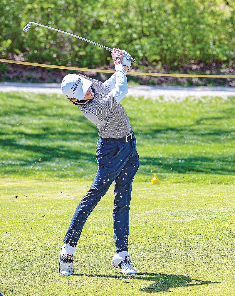 Archer Schnieders of Helias will be looking for his third consecutive all-state honor in the Class 5 state tournament that starts today in Bolivar. (Julie Smith/News Tribune)