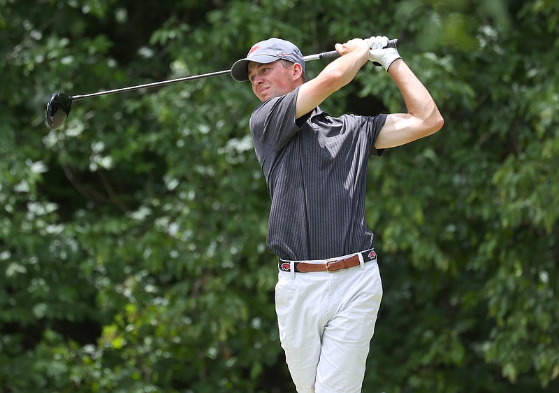 Arkansas golfer Wil Gibson shot a third-round 71 on Wednesday and finished in a tie for eighth place in the NCAA men’s golf regional at Salem, S.C. The Razorbacks finished second and advanced to the NCAA Championships, which will be held May 26-31.
(Arkansas Athletics/Andy Mead)