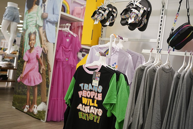 Pride month merchandise is displayed at the front of a Target store in Hackensack, N.J., on Wednesday.
(AP/Seth Wenig)