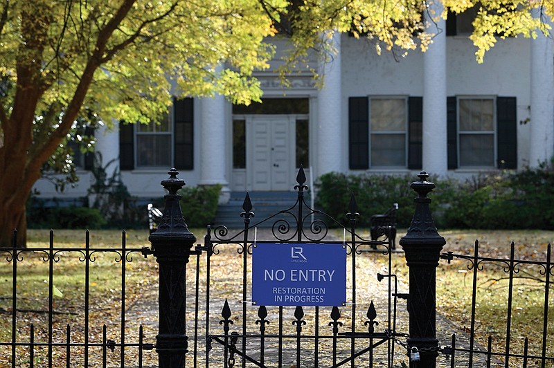 The Pike-Fletcher-Terry House, a historic Greek Revival mansion on East Seventh Street in Little Rock, was deeded to the city in 1964 by Adolphine Fletcher Terry and Mary Fletcher Drennan. Their heirs say the conditions of the deed have been breached, with its condition deteriorating as it has fallen into disuse.
(Arkansas Democrat-Gazette/Stephen Swofford)