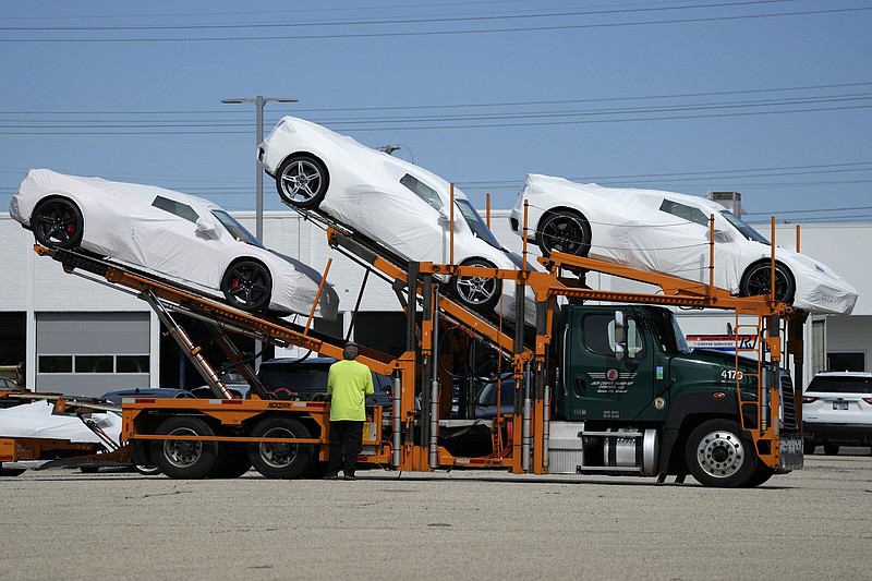 New Corvettes are delivered to a Chevrolet dealer in Wheeling, Ill., earlier this month.
(AP/Nam Y. Huh)