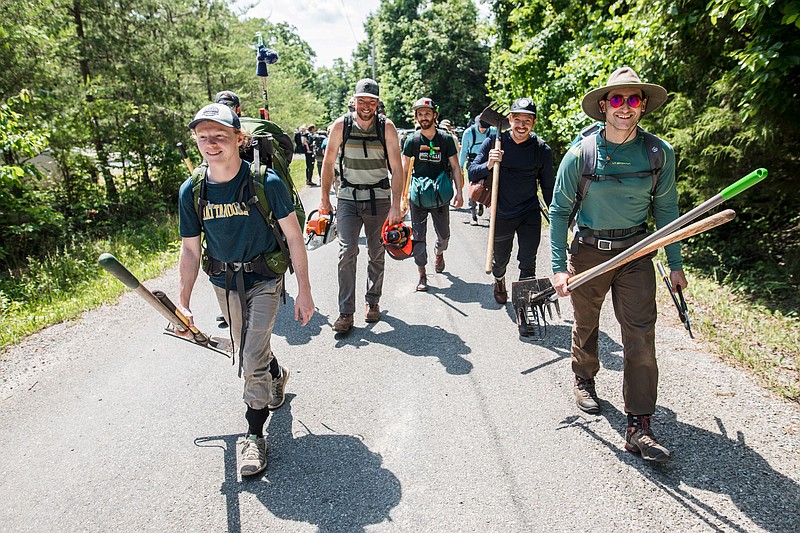 Contributed photo / A trail crew on the move at Woodcock Cove.