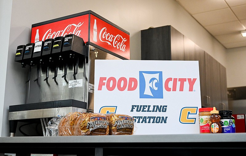 UTC photo by Angela Foster / Food City and UTC representatives attend an event Thursday, May 25 in the Brenda Lawson Student-Athlete Success Center to announce that Food City will be funding a Fueling Station featuring healthy food options for athletes.