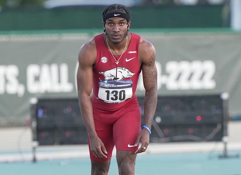 Wayne Pinnock is shown during the NCAA West Prelims on Wednesday, May 24, 2023, in Sacramento, Calif.