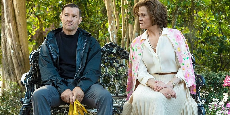 Stilted horticulturist Narvel Roth (Joel Edgerton) maintains a cordial but remote relationship with his employer Norma Haverhill (Sigourney Weaver) in Paul Schrader’s slow-burning thriller “Master Gardener.”