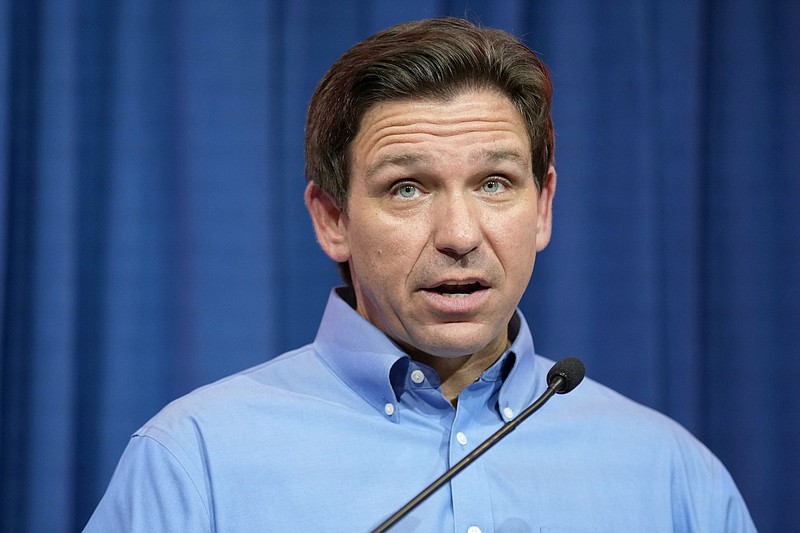 Florida Gov. Ron DeSantis speaks during a fundraising picnic for Rep. Randy Feenstra, R-Iowa, May 13, 2023, in Sioux Center, Iowa. DeSantis will announce his 2024 presidential campaign in a Twitter Spaces event with Elon Musk on Wednesday, May 24. (AP Photo/Charlie Neibergall, File)