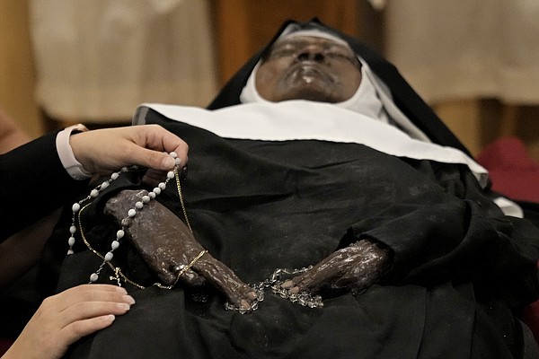 Nun whose body shows little decay since 2019 death draws hundreds to ...