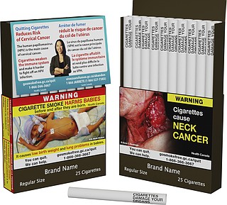 why do cigarettes have warning labels In Canada, each cigarette will get a warning label: 'poison in every puff'