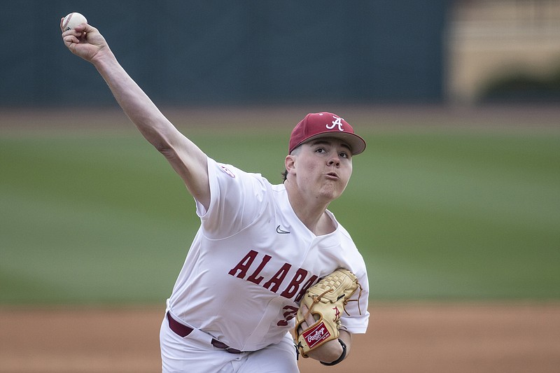 AP file photo by Vasha Hunt / Alabama pitcher Garrett McMillan, pictured, said the team had to focus on what it could control after a rough start to the season that included coach Brad Bohannon being fired in the wake of a gambling scandal.