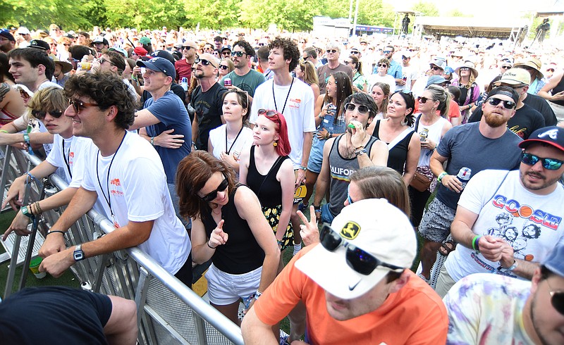 Staff photo by Matt Hamilton / Fans gather as Big Boi performs on the Ultra Stage during the second day of the 40th Annual Riverbend Festival on Saturday, June 3, 2023.