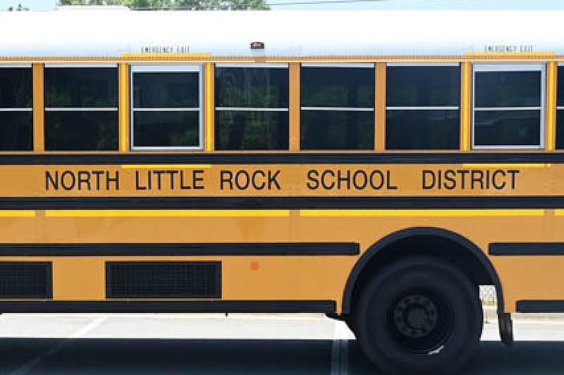 A portion of a North Little Rock School District school bus is shown in this undated courtesy photo.