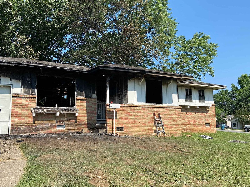 Authorities are investigating after four people were killed in an overnight house fire at 4800 Greenfield Drive, seen here in this Friday, June 23, 2023 photo. (Arkansas Democrat-Gazette/ Colin Murphey)
